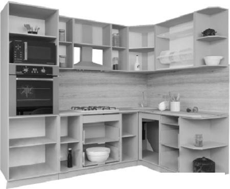 Готовая кухня Интерлиния Мила Gloss 1.68x2.4 правая (бордовый-черный)