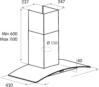 Кухонная вытяжка Jetair TORY P 90 INX (68116912)