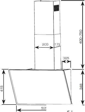 Кухонная вытяжка CENTEK CT-1829-60 (белый)