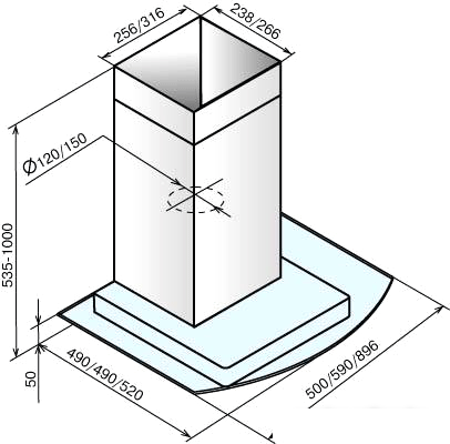 Кухонная вытяжка Elikor Кристалл 50Н-430-К3Г