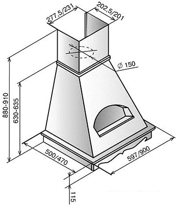 Кухонная вытяжка Elikor Бельведер 90П-650-П3Д (бежевый/дуб неокрашенный)