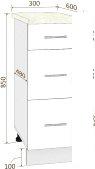 Шкаф напольный Кортекс-мебель Корнелия Лира НШ30р3ш (оникс/мадрид) Шкаф напольный Кортекс-мебель Корнелия Лира НШ30р3ш (оникс/мадрид)