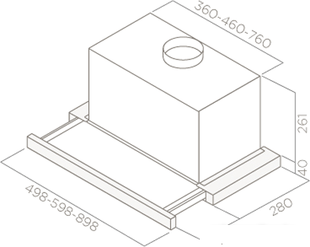 Кухонная вытяжка Jetair Betta 60/GR/BK GL PRF0099697B