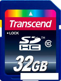 Карта памяти Transcend SDHC Class 10 32GB (TS32GSDHC10)