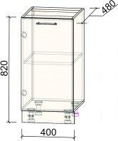 Шкаф напольный Интерлиния Компо НШ40р-1дв (дуб серый)