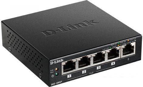 Неуправляемый коммутатор D-Link DGS-1005P/B1A