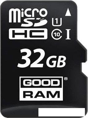 Карта памяти GOODRAM microSDHC (Class 10) UHS-I 32GB + адаптер [M1AA-0320R11]