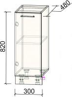 Шкаф напольный Интерлиния Компо НШ30р-1дв (дуб золотой)