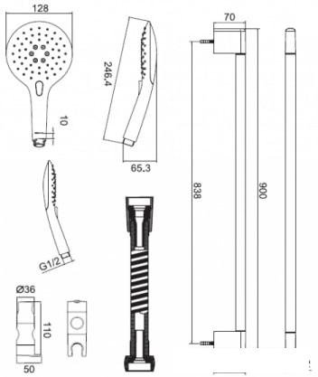 Душевой гарнитур Bravat Fresh D157CP