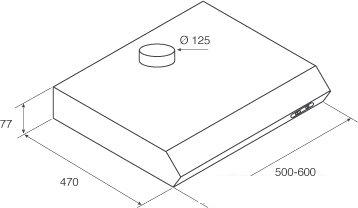 Кухонная вытяжка Jetair Senti WH/F/60 PRF0023843C
