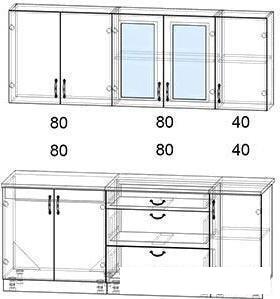 Кухня Интерлиния Мила Крафт 2.0Б (дуб лазурный)