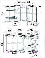 Готовая кухня Интерлиния Мила Пластик 1.2x1.2 (дуб эпоксид/черный/кастилло темный)
