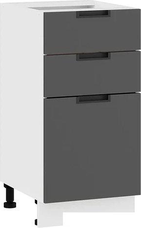 Шкаф напольный Трия Гренада 1Н4Я3 (белый/холст вулкан)