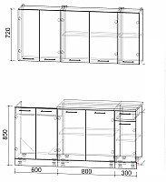 Готовая кухня Интерлиния Мила Лайт 1.7-60 (дуб веллингтон/дуб веллингтон/травертин серый)