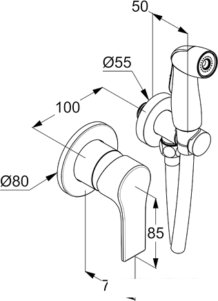 Гигиенический душ Kludi Zenta SL 489990565