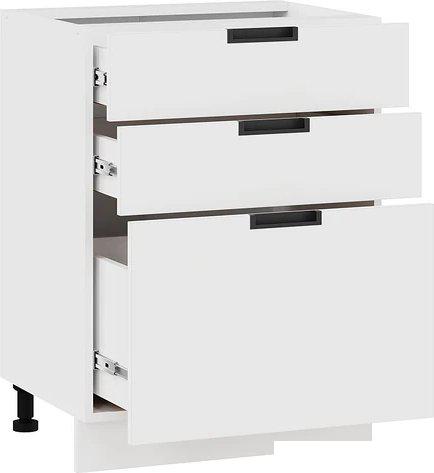 Шкаф напольный Трия Гренада 1Н6Я3 (белый/холст белый)