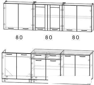 Кухня Интерлиния Мила 24 (дуб (молочный/дуб венге)