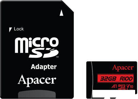 Карта памяти Apacer AP32GMCSH10UB-R 32GB (с адаптером)