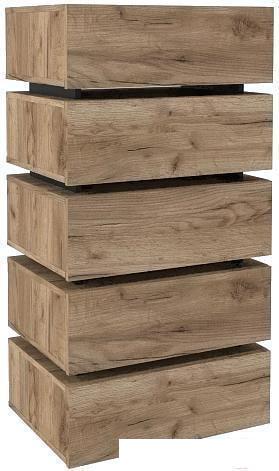 Комод Глазов Nature 6 (дуб табачный craft/черный)