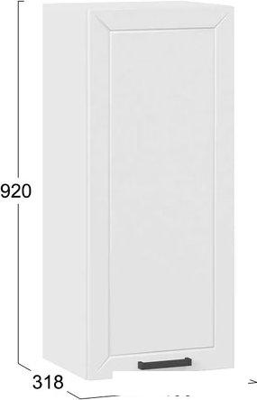 Шкаф навесной Трия Лорас 1ВВ4 с одной дверью (белый/холст белый)