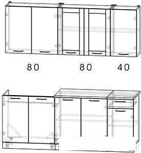 Готовая кухня Интерлиния Мила 20 (ясень светлый/ясень темный)