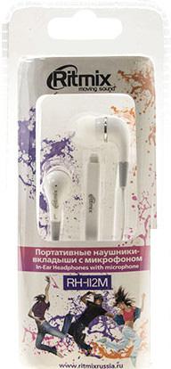 Наушники с микрофоном Ritmix RH-112M (белый)