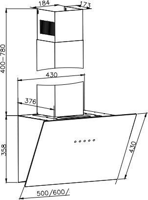 Кухонная вытяжка ZorG Nero 1260 60 S (черный)