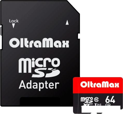 Карта памяти Oltramax Premium OM064GCSDXC10UHS-1-PrU3 microSDXC 64GB (с адаптером)