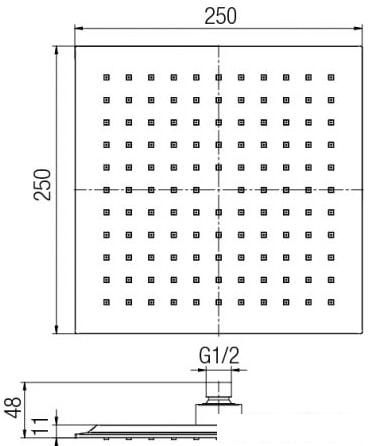 Верхний душ Valvex Carre Black 2445980
