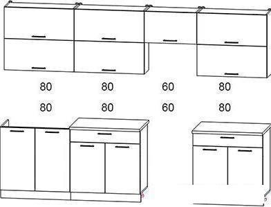 Кухня Интерлиния Мила Gloss 60-30 (бордовый/черный)