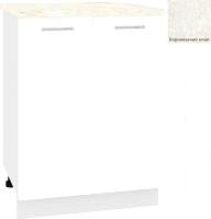 Шкаф напольный Кортекс-мебель Корнелия Лира НШ60р (белый/королевский опал)