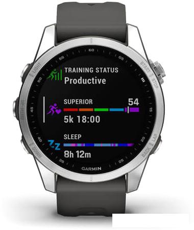 Умные часы Garmin Fenix 7S 42 мм (серебристый/графитовый)
