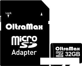 Карта памяти Oltramax microSDHC Class 10 32GB +адаптер