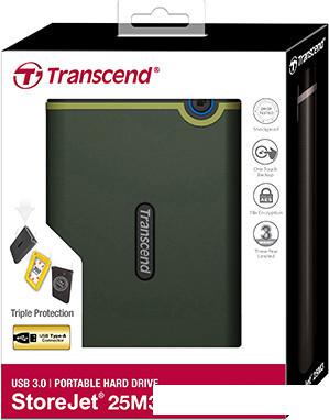 Внешний жесткий диск Transcend StoreJet 25M3 1TB (зеленый)