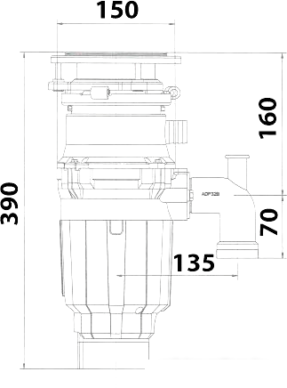 Измельчитель пищевых отходов Bone Crusher BC 910 Slim Line