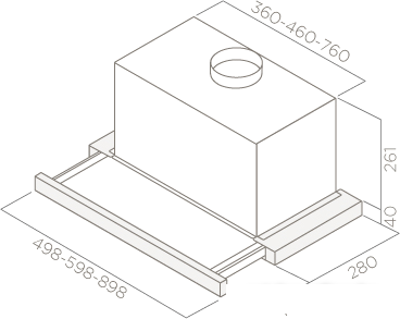 Кухонная вытяжка Jetair Betta 60/GR/BK GL (PRF0099697)