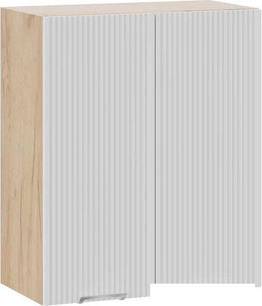Шкаф навесной Трия Кимберли 1ВВ6 с двумя дверьми (дуб крафт золотой/сноу)