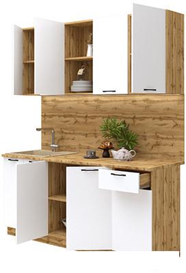 Готовая кухня Mebiplex Вивиан МДФ 1.8м 26мм (вотан/белый матовый)