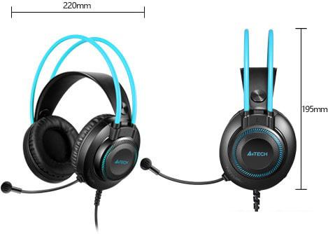 Наушники A4Tech Fstyler FH200i (черный/голубой)