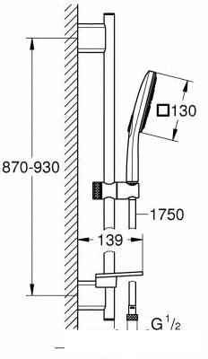 Душевой гарнитур Grohe Rainshower SmartActive Cube 130 26586LS0