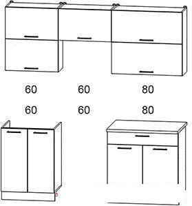 Кухня Интерлиния Мила Gloss 60-20 (бордовый/черный)
