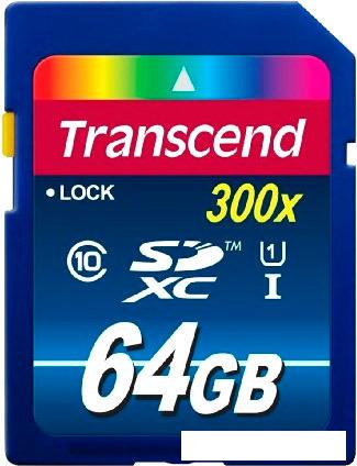 Карта памяти Transcend SDXC (Class 10) UHS-I Premium 64Gb (TS64GSDU1)