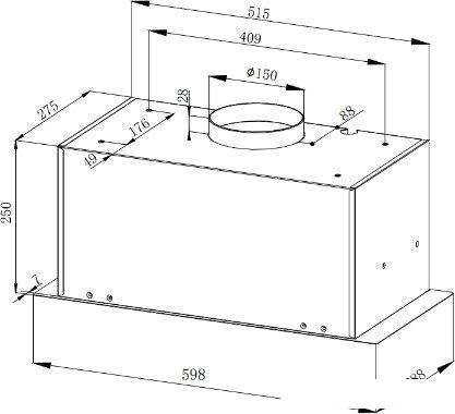 Кухонная вытяжка ZorG Bona 1260 60 M (черный)