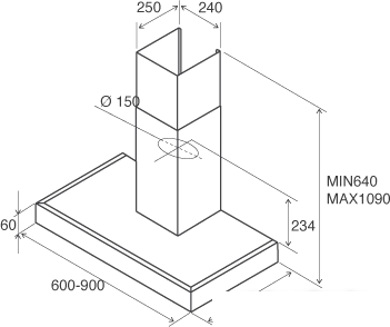Кухонная вытяжка Jetair Pola P 90 INX 55916910A