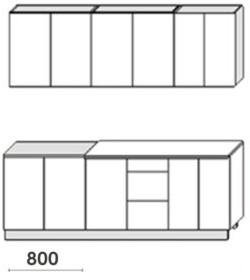 Готовая кухня Артём-Мебель Оля СН-114 без стекла ДСП 2.2м (дуб крафт табачный)