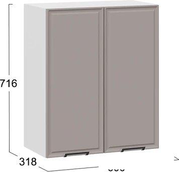 Шкаф навесной Трия Белладжио 1ВВ6 с двумя дверьми (белый/софт капучино)