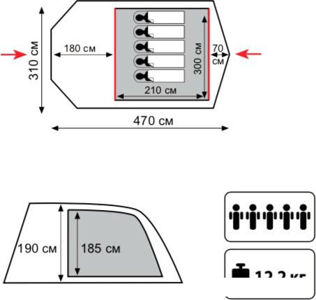 Палатка TRAMP Baltic Wave 5 v2