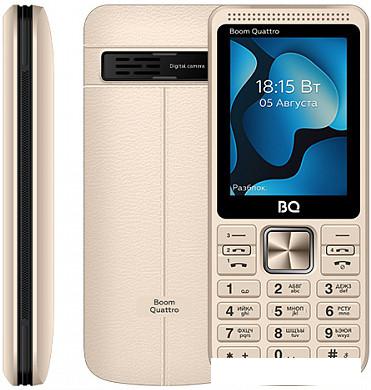 Кнопочный телефон BQ-Mobile BQ-2455 Boom Quattro (золотистый)