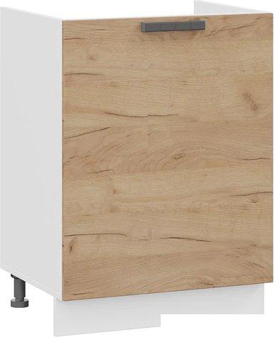 Шкаф напольный Трия Детройт 1Н6М с одной дверью (белый/дуб крафт золотой)