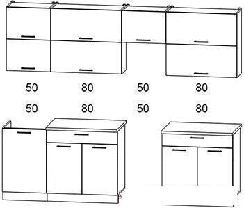 Кухня Интерлиния Мила Gloss 50-26 (бордовый/черный)